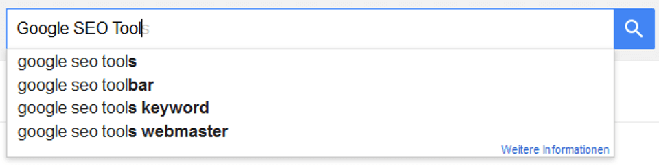 Google Suggest zeigt häufig gesuchte Suchphrasen