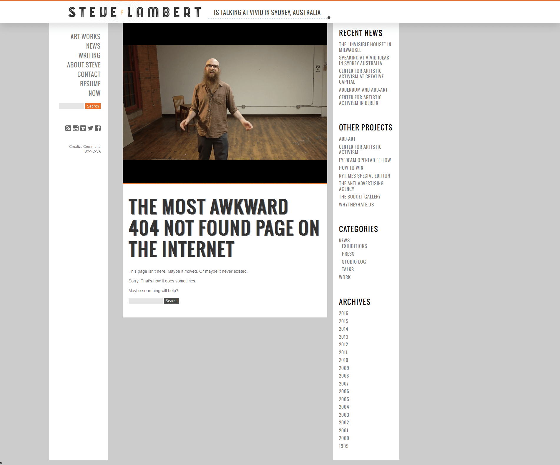 404-Seite von Steve Lambert