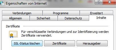 Internetoptionen unter Windows 7