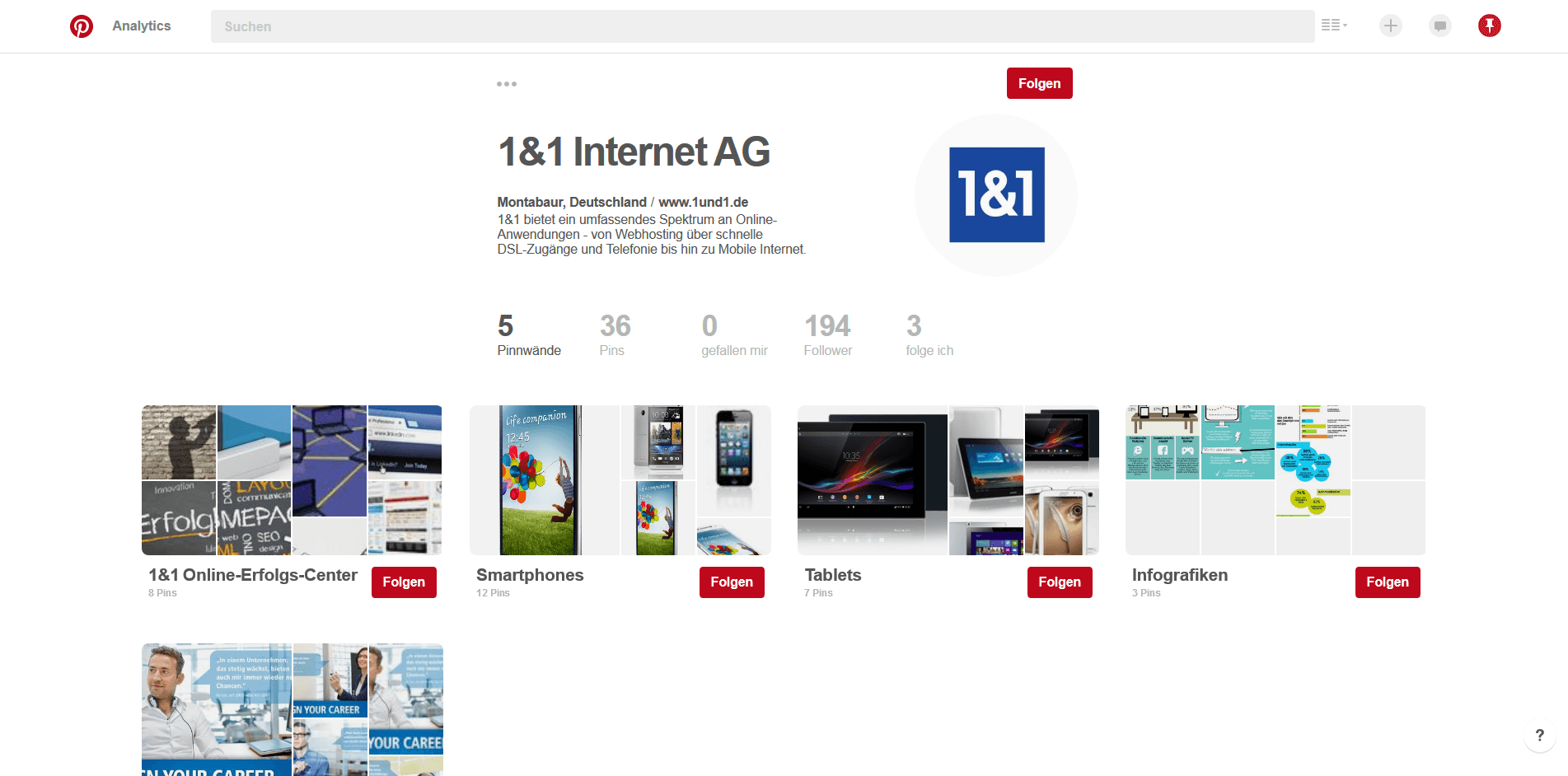 Beispiel eines Unternehmensprofils: IONOS Internet AG