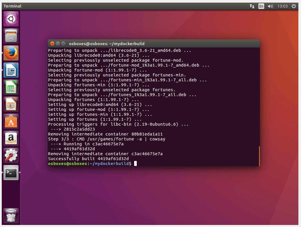 Ubuntu-Terminal: Statusmeldungen während der Image-Erstellung