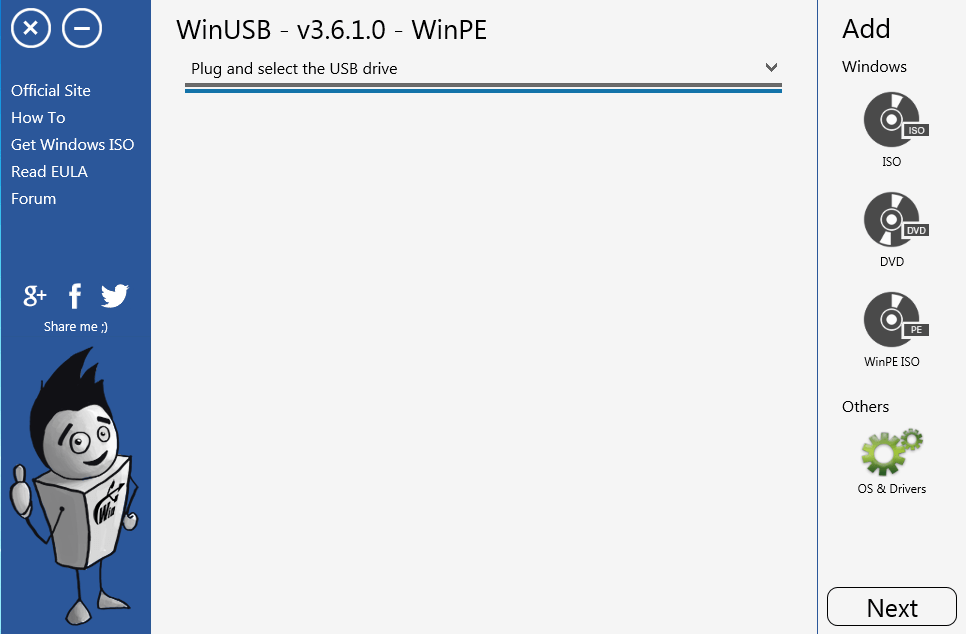 WinUSB-Benutzeroberfläche