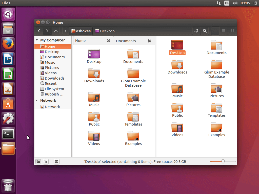 Die Benutzeroberfläche des Linux-Dateimanagers Nemo