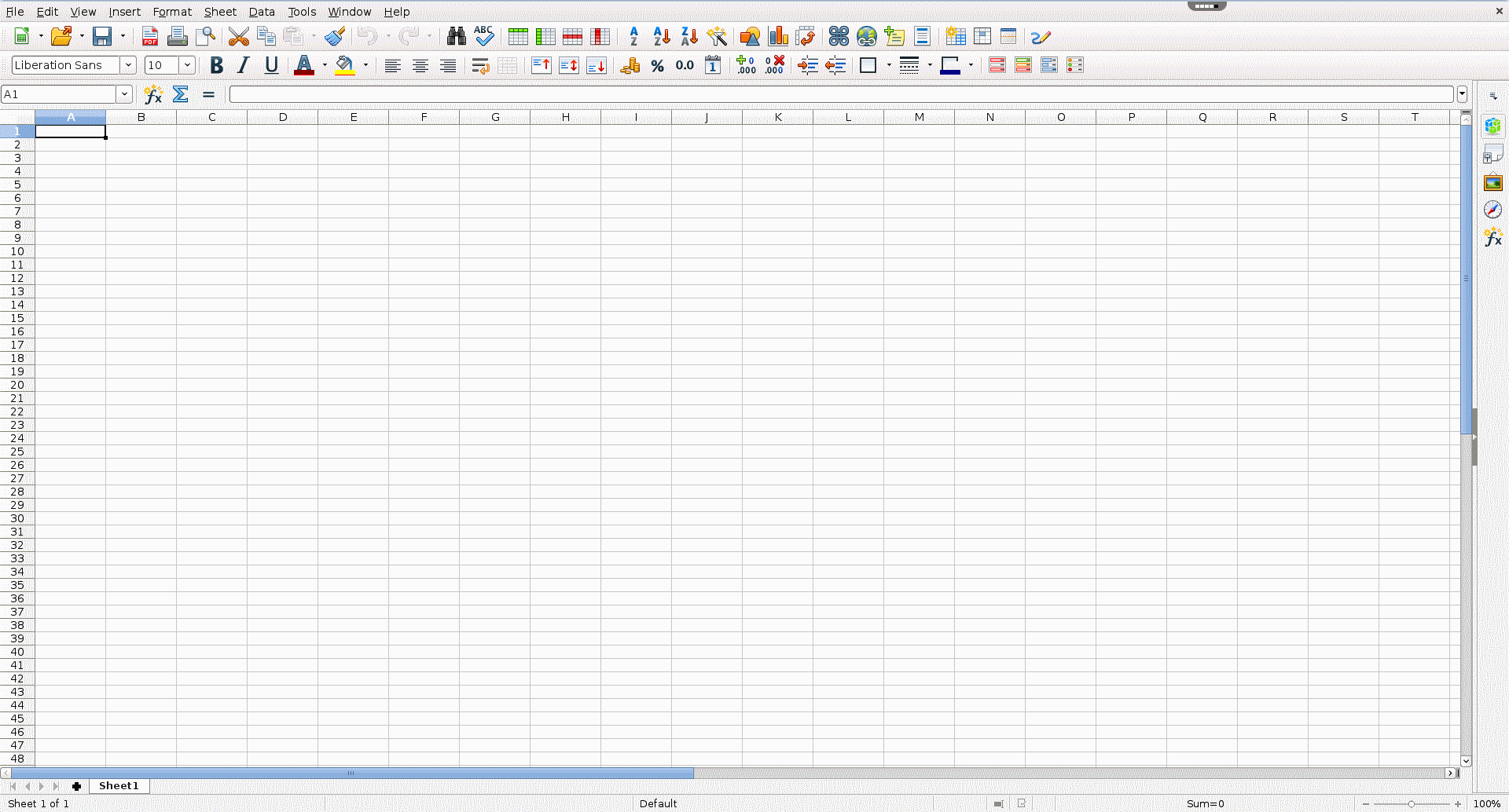 Screenshot von LibreOffice Calc