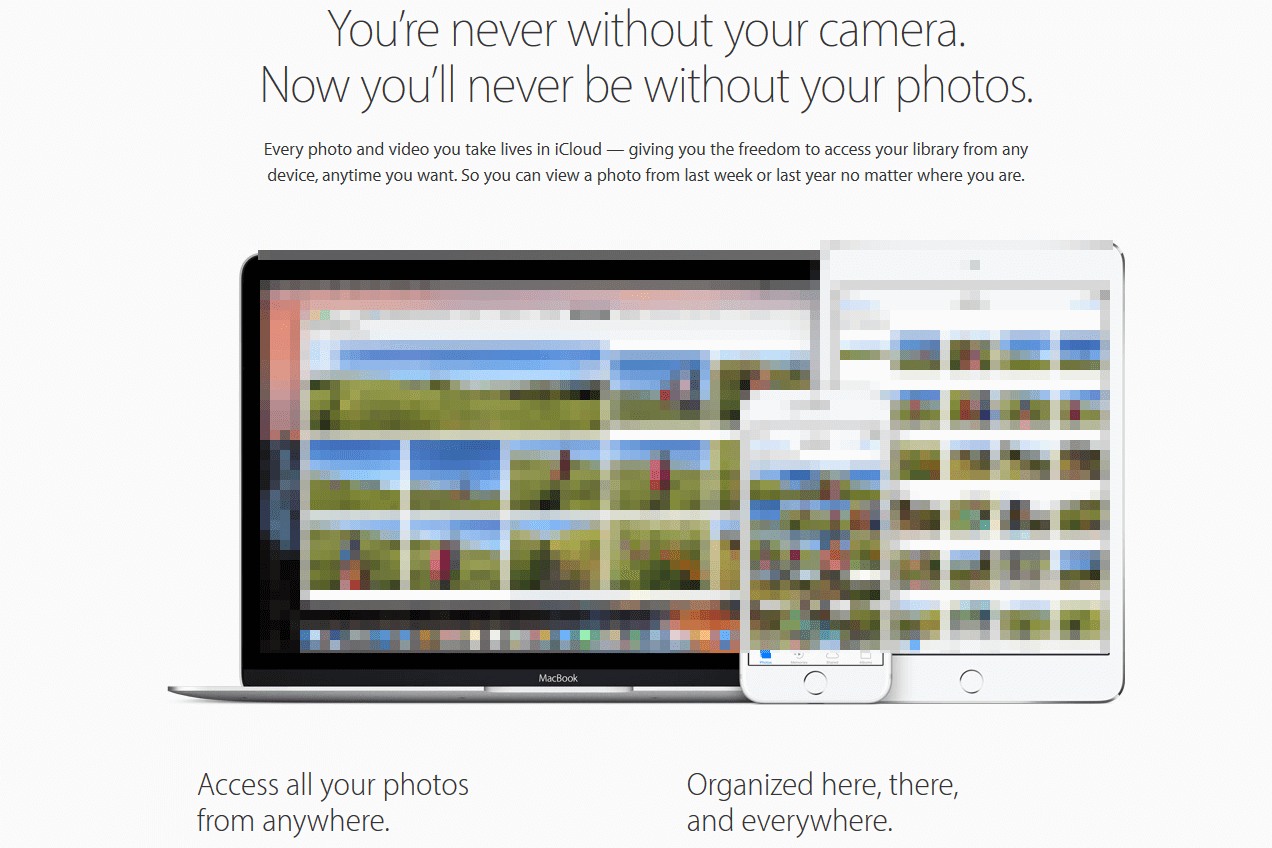 Screenshot von der iCloud-Herstellerseite