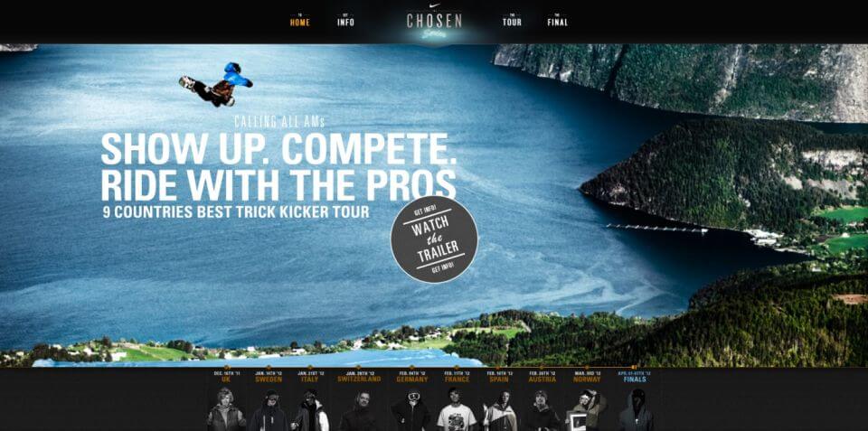 Website einer Nike-Kampagne