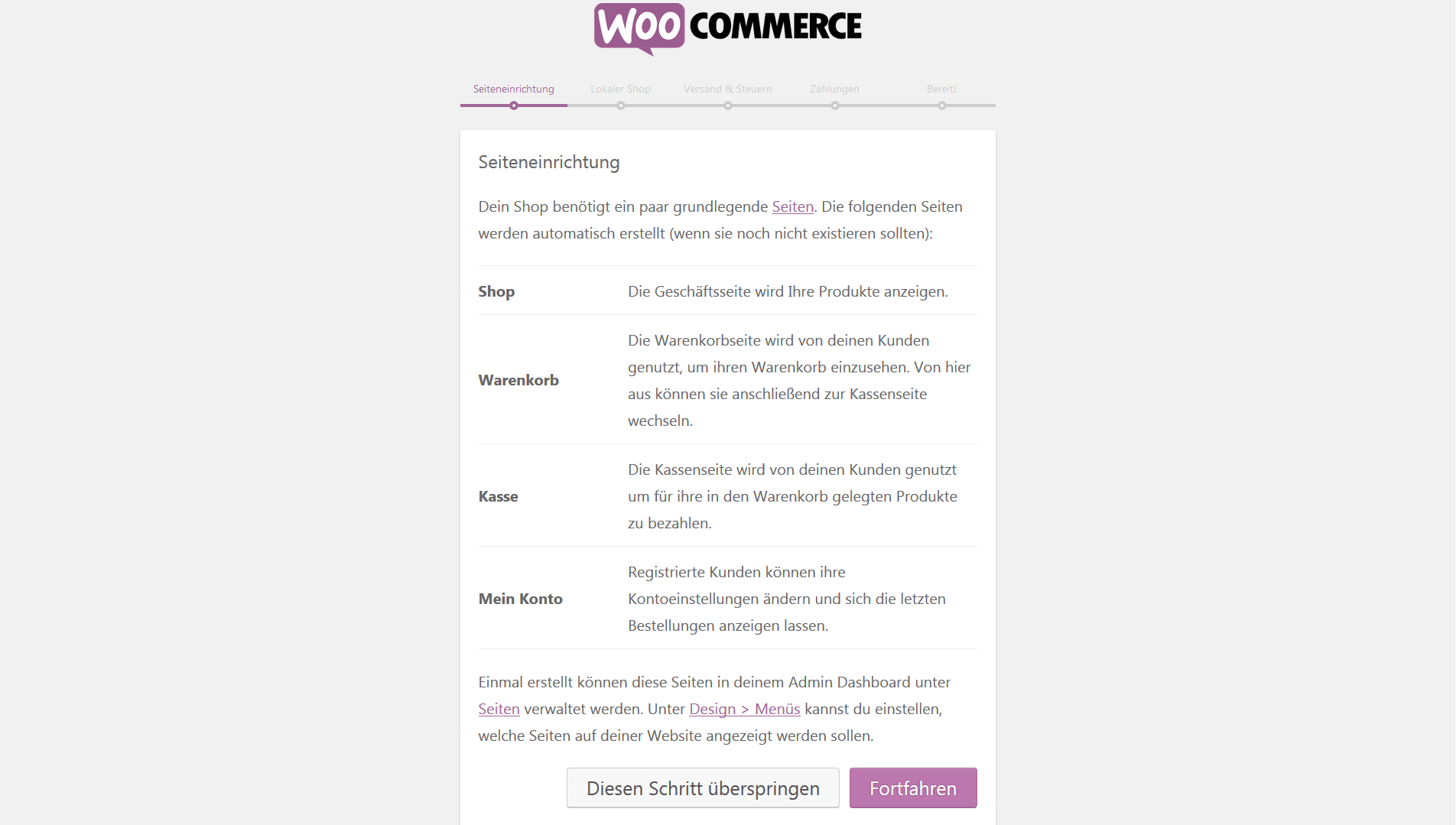 WooCommerce Plugin – Installations-Wizard