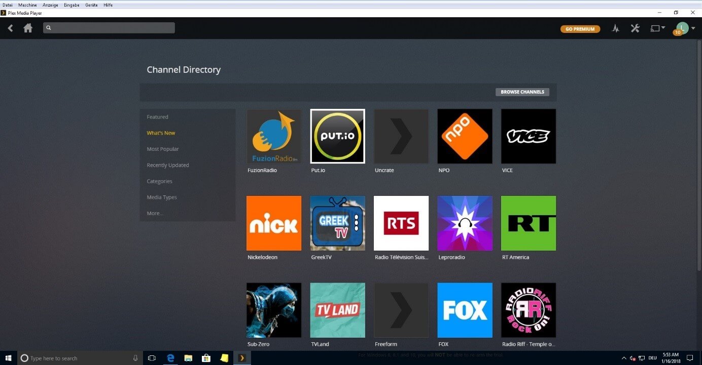 mediaportal plex