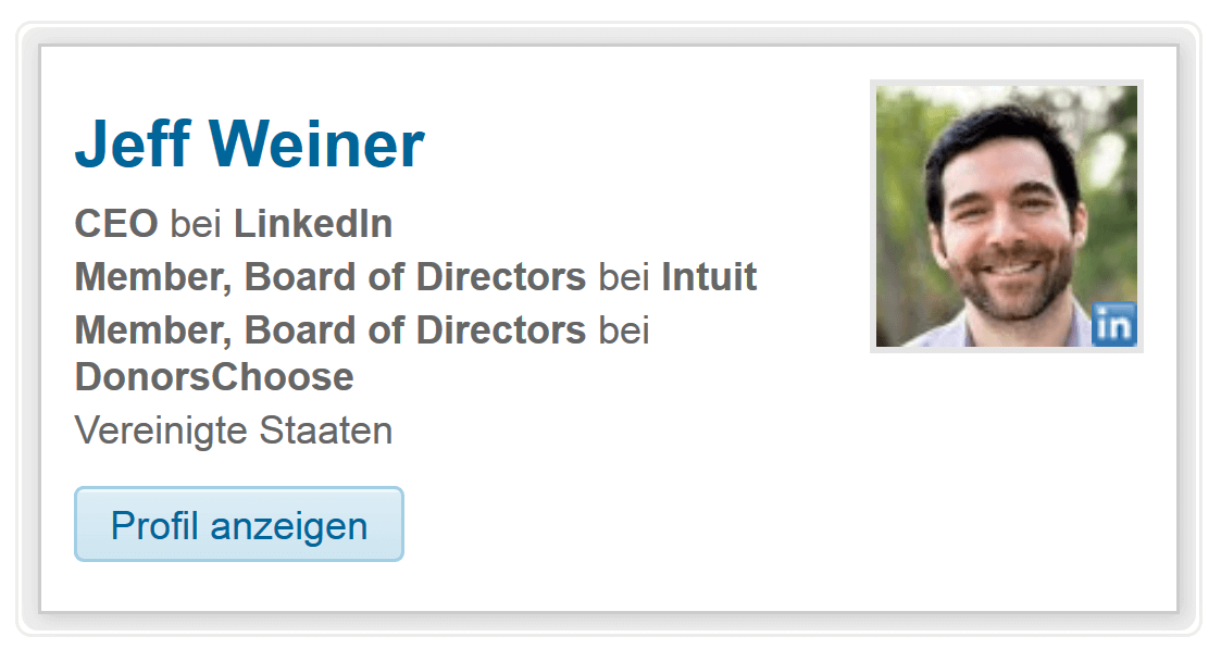 Das Member-Profile-Widget von LinkedIn