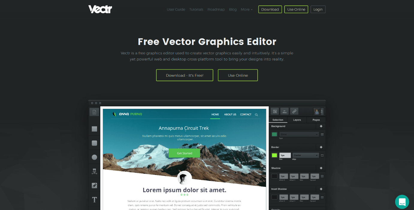 Homepage von Vectr