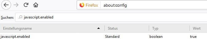 Verstecktes Firefox-Menü „about:config“] 