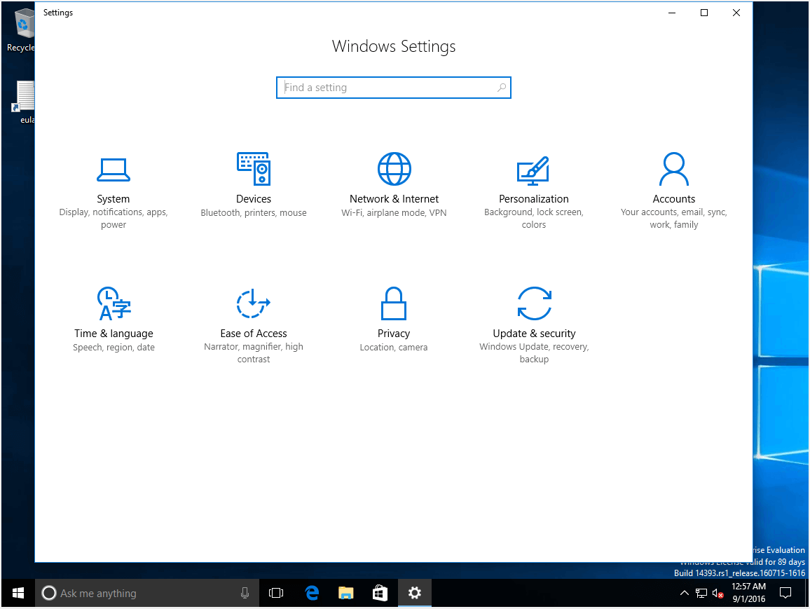 Windows 10 Einstellungs-App