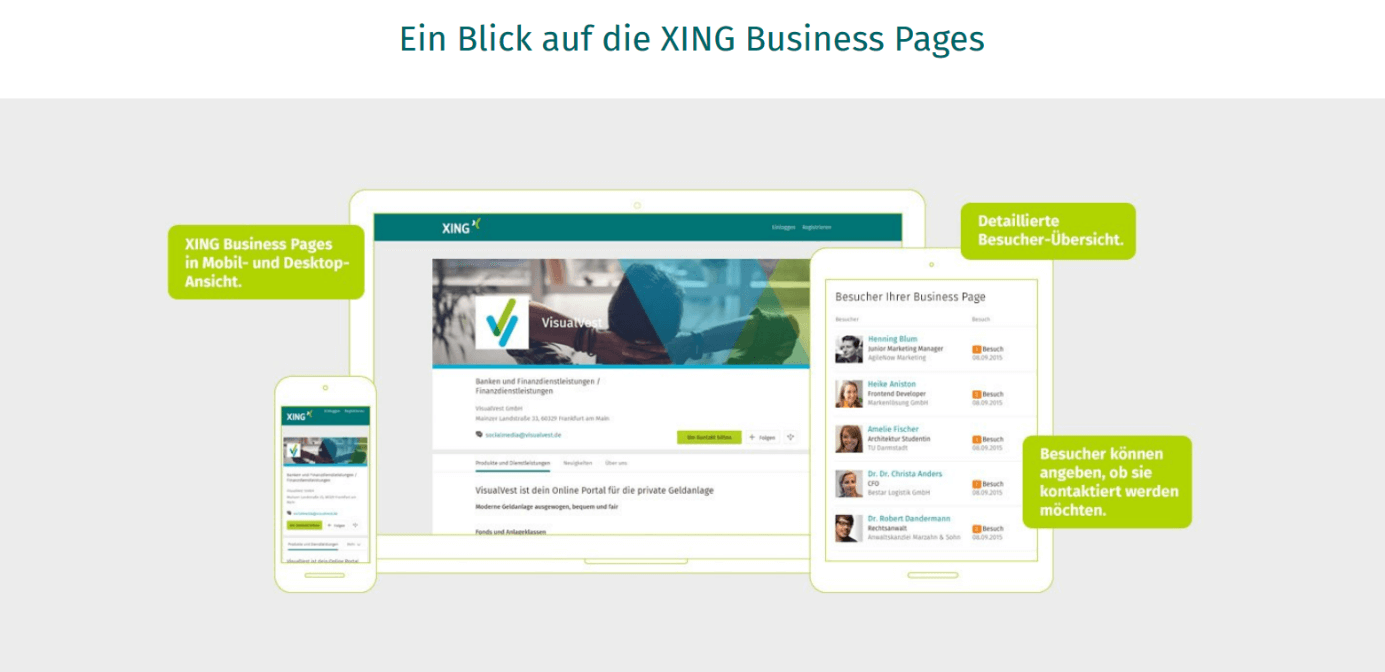 Business Pages von XING