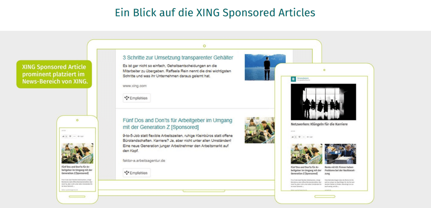 Sponsored Articles von XING