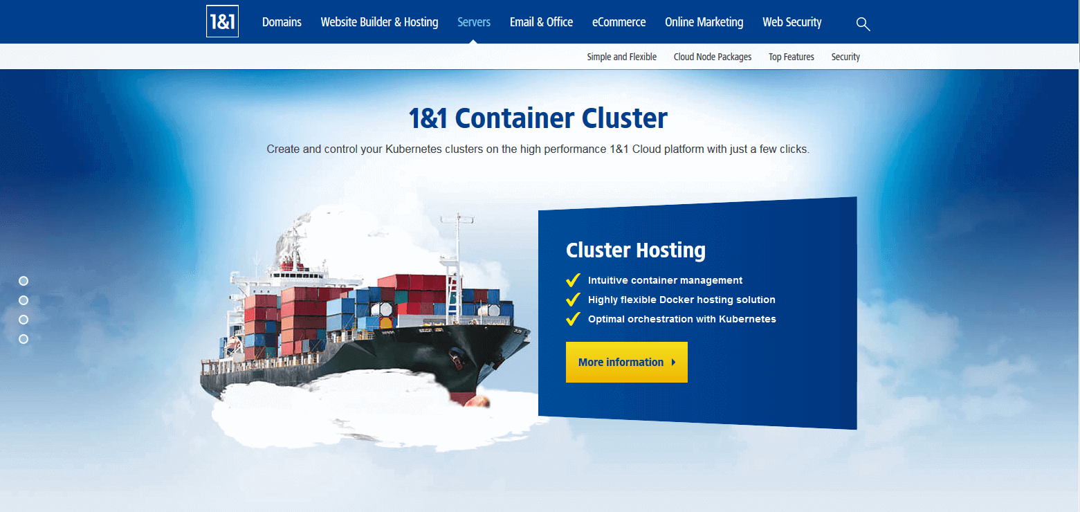 Produkt-Website zum IONOS Container Hosting ClaaS