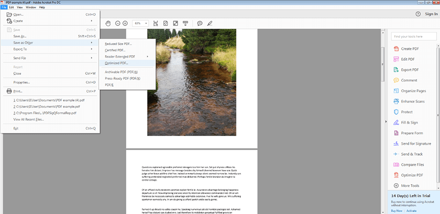 Erstellen eines optimierten PDFs mittels Adobe Acrobat Pro DC