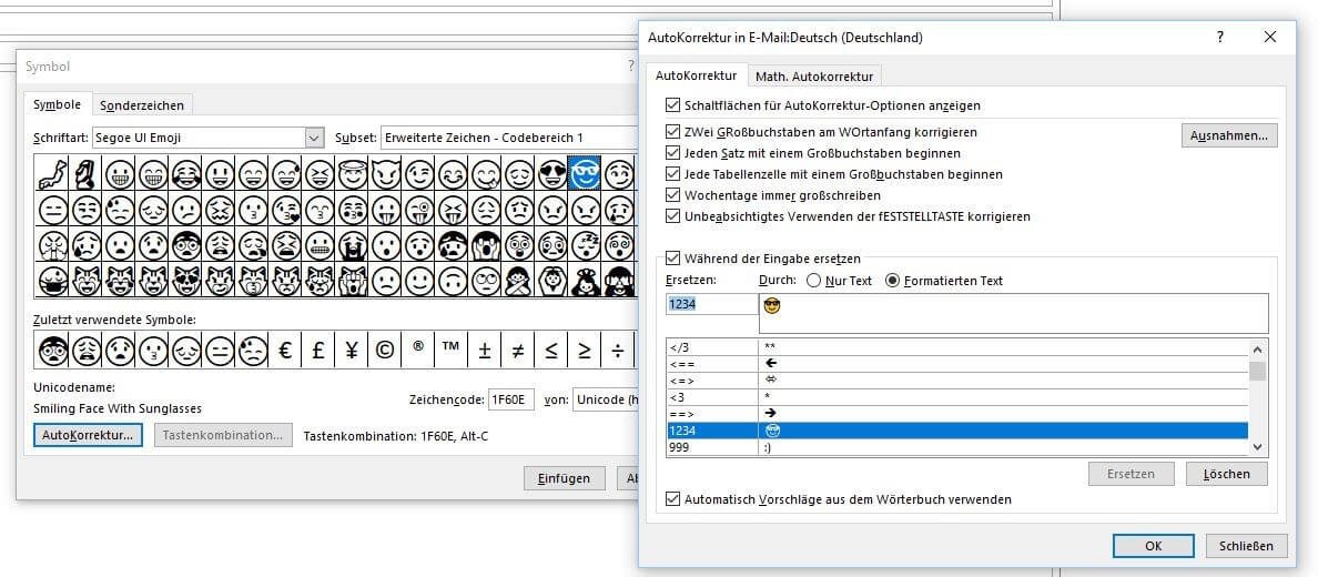 Mit tastaturzeichen smileys Smileys
