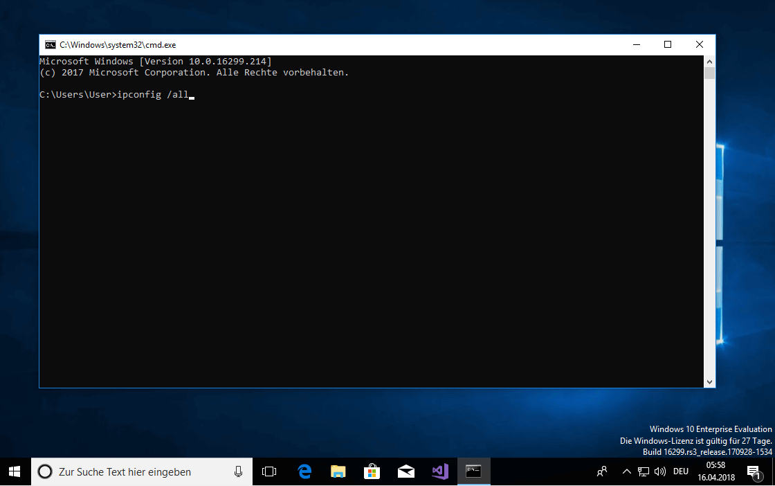 Das Terminal unter Windows 10 Enterprise
