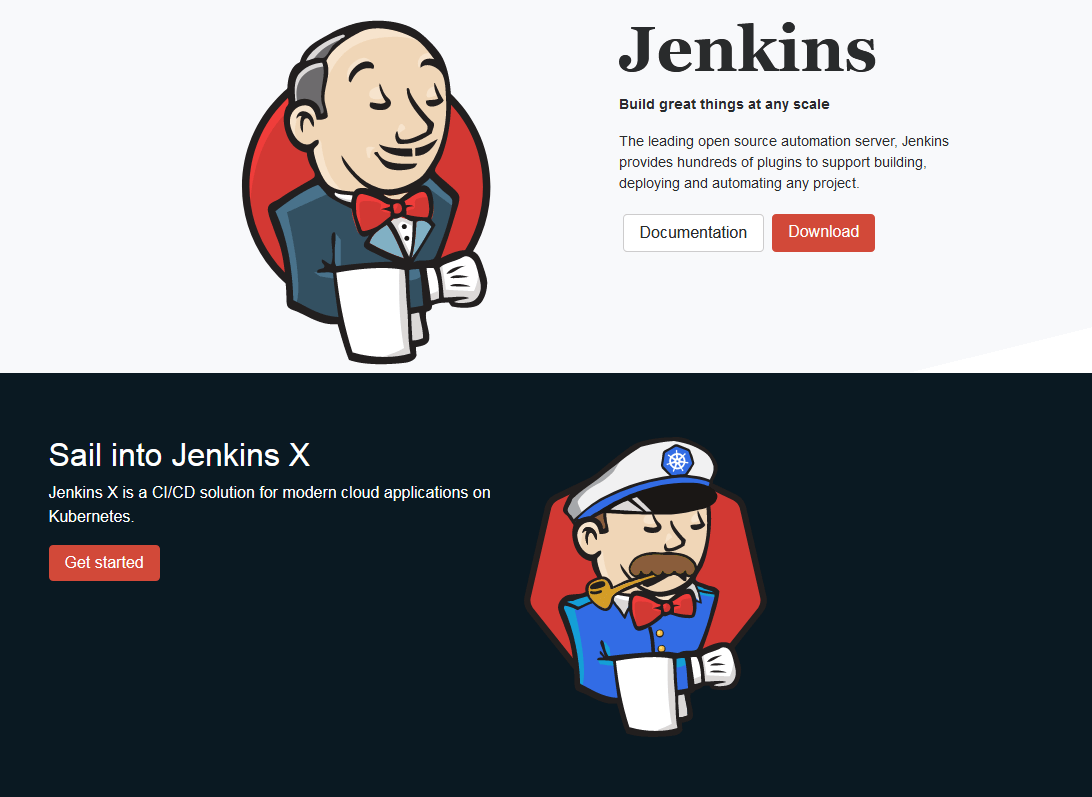 Screenshot der Homepage von Jenkins