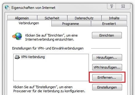 Menü „Internetoptionen“ in Windows 8