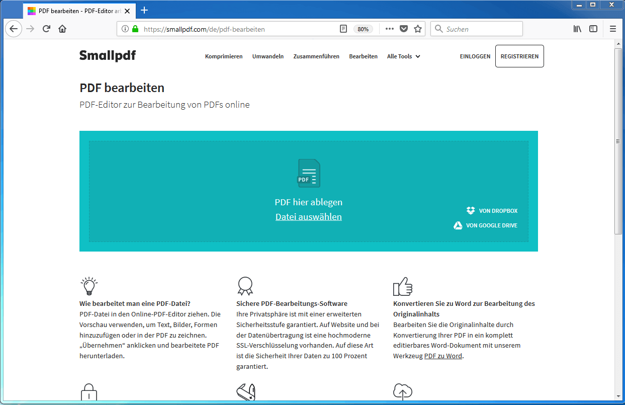 pdf datei online bearbeiten