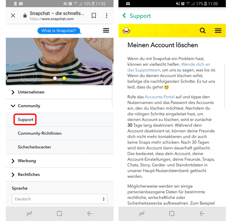 Wie Lösche Ich Meinen Snapchat Account Snapchat Account löschen & deaktivieren: Abmelden leicht gemacht