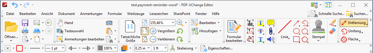 Werkzeugleiste von PDF-XChange Editor