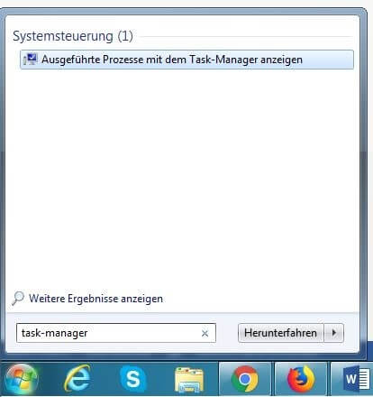 Windows 8: Suchergebnis für den Begriff „Task-Manager“