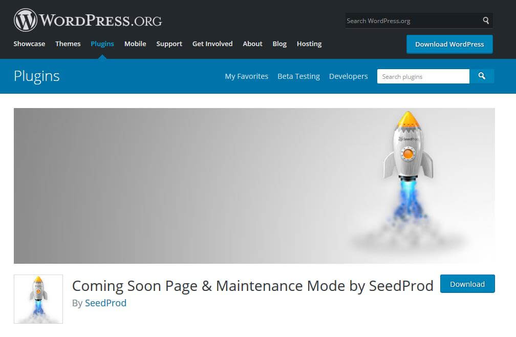 Download-Seite von Coming Soon Page & Maintenance Mode von SeedProd