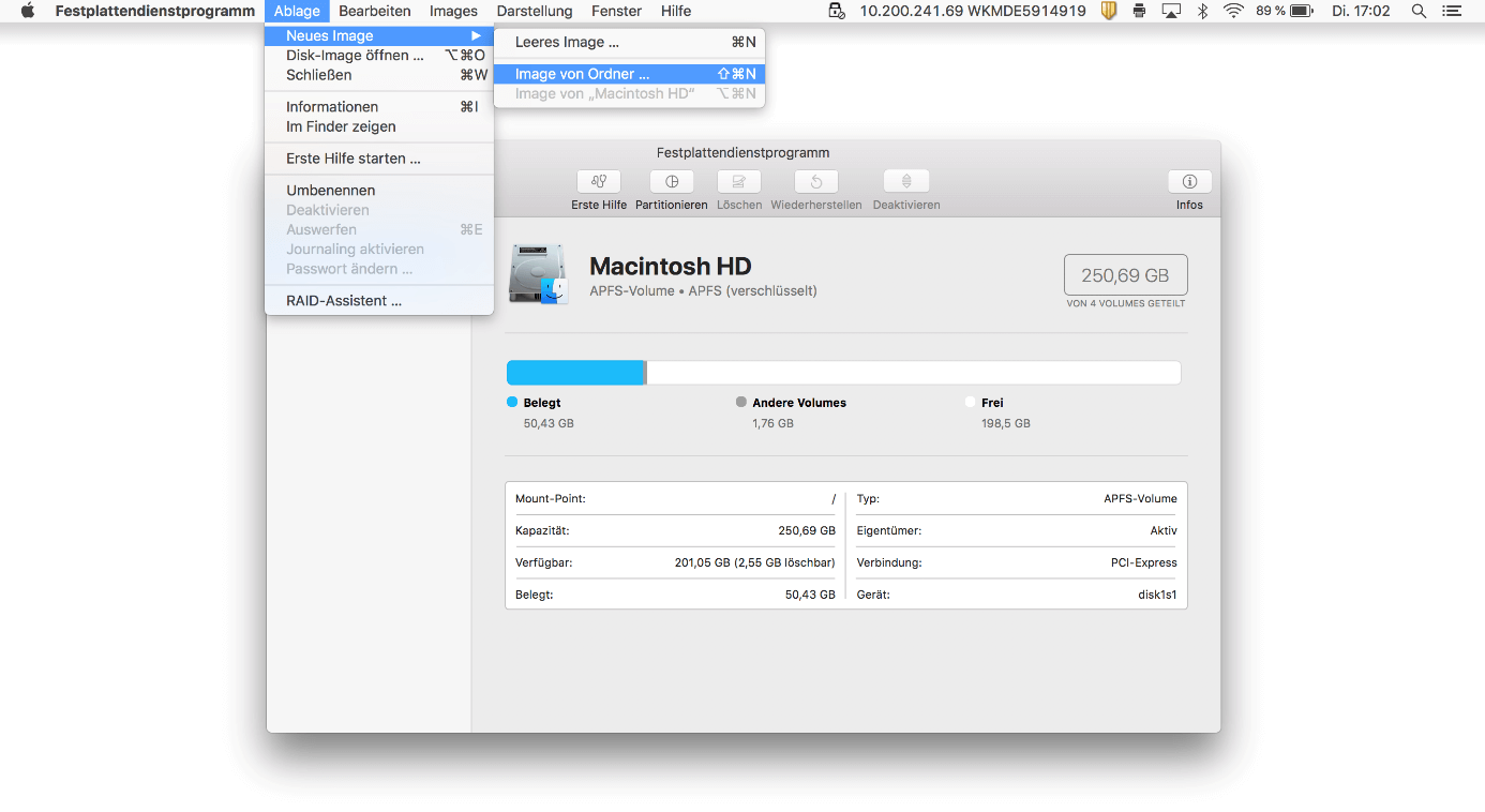 Das Festplattendienstprogramm von macOS