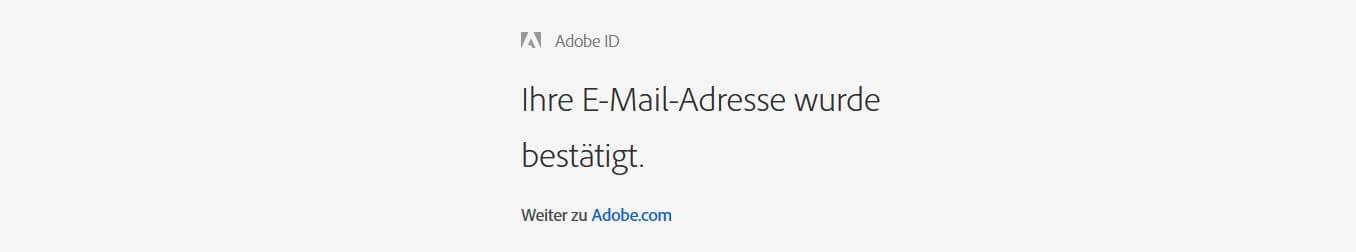 Bestätigung der Adobe-ID