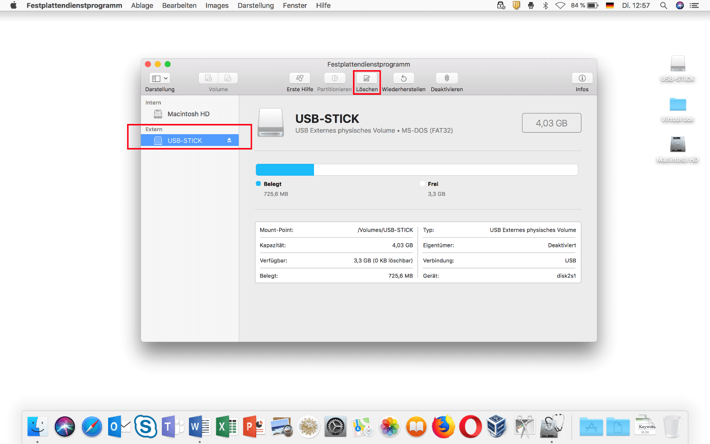 Festplattendienstprogramm unter macOS High Sierra