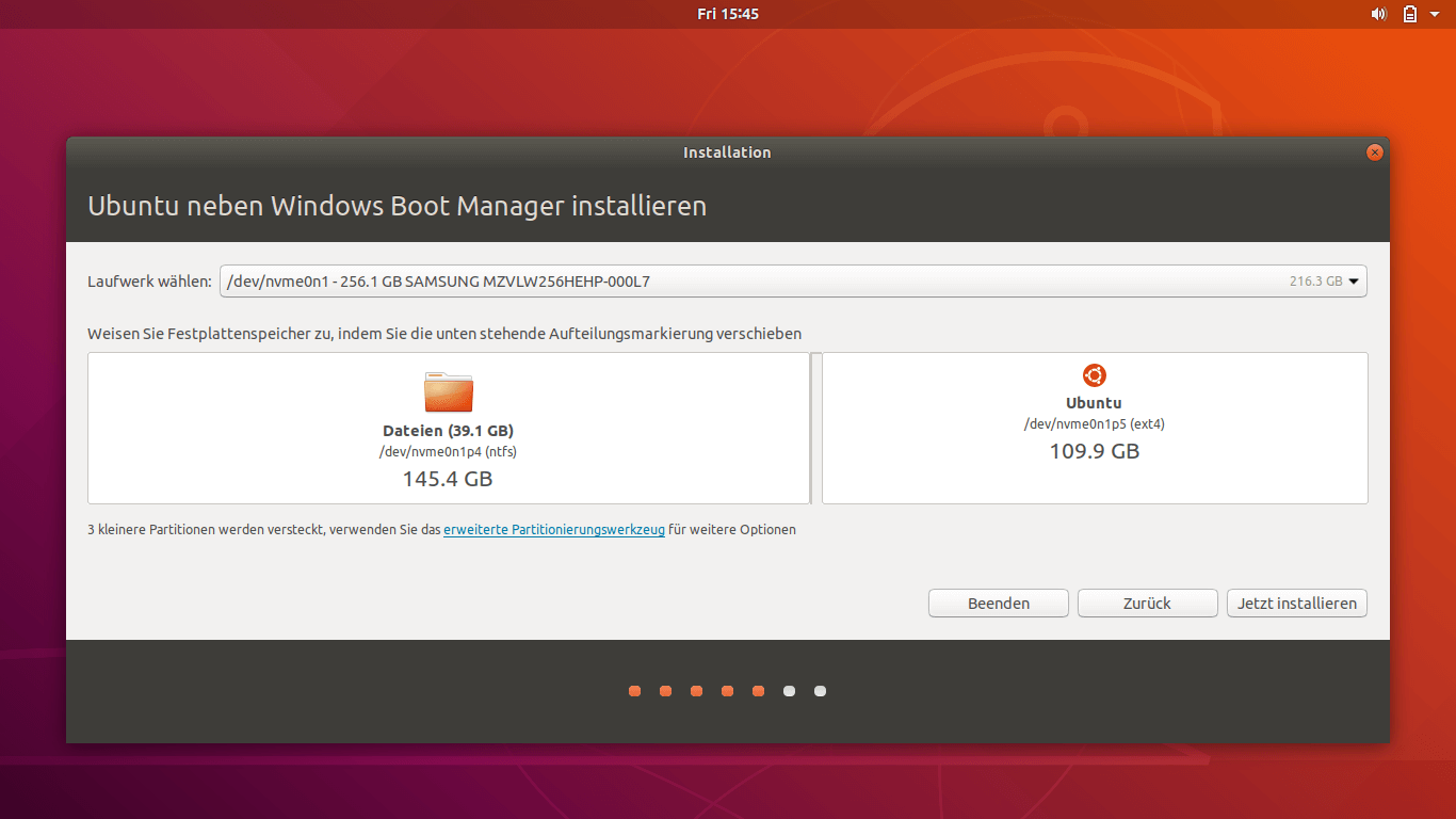 Ubuntu-Installation mit „Jetzt installieren“ beginnen