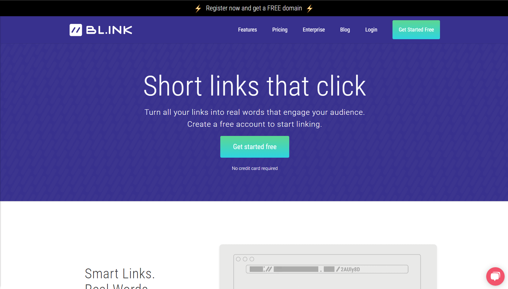 Screenshot des URL Shortener bl.ink