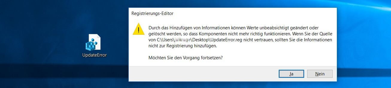 Windows 10: Import-Dialog des Registrierungs-Editors