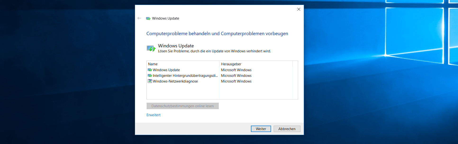 Problembehandlung: Windows Update