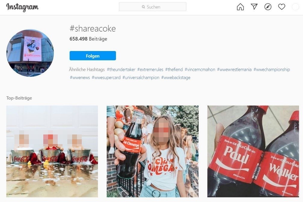 Hashtag-Marketing: #shareacoke von Coca-Cola