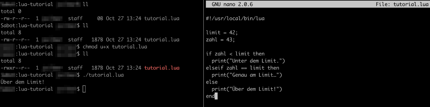Lua-Script mit Hashbang ausführbar machen