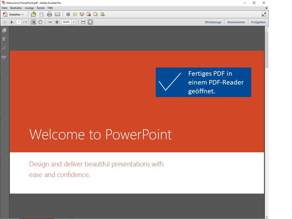 PowerPoint als PDF speichern, Schritt 7