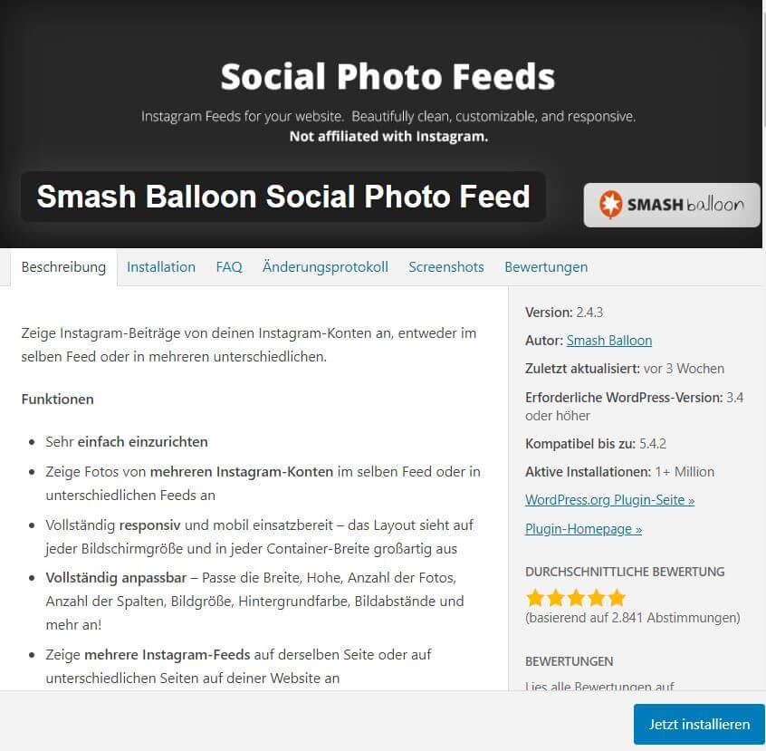 Instagram-Plug-in Smash Balloon Social Photo Feed