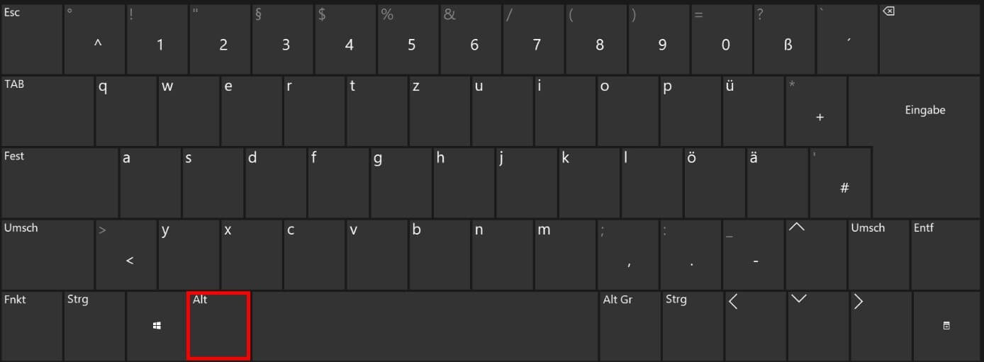 Alt-Taste auf der deutschsprachigen Windows-Tastatur