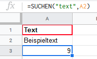 Mit Excel SUCHEN spezifischen „Text“ suchen