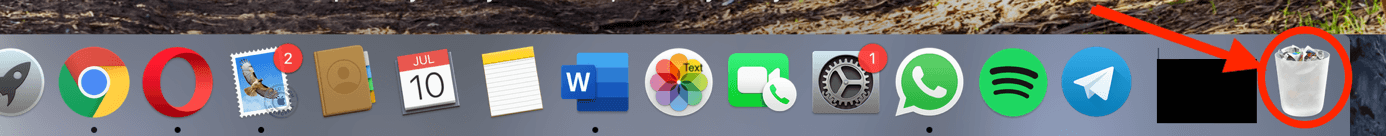 Papierkorb-Icon im Mac-Dock 