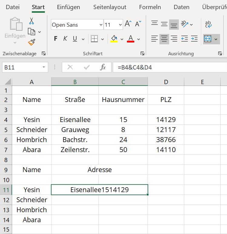 Excel Zellen verbinden und zusammenführen Anleitung IONOS