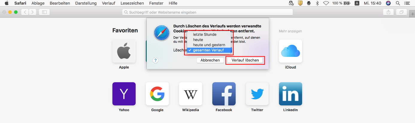 safari browser verlauf