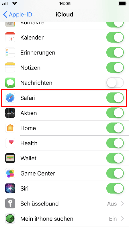 lesezeichen safari icloud