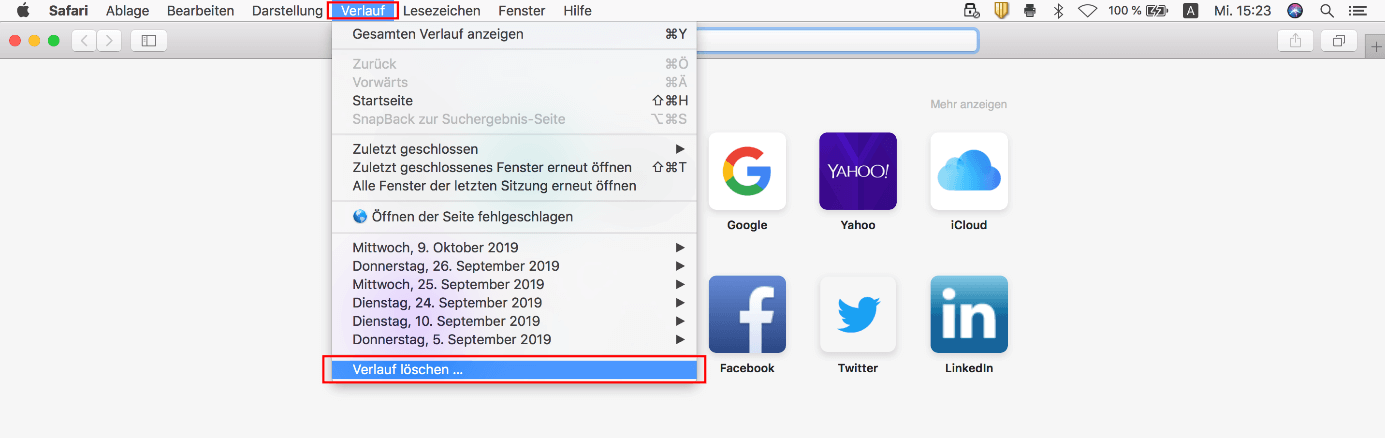 safari browser verlauf