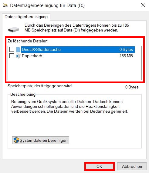 Windows 10 beschleunigen: Datenbereinigung
