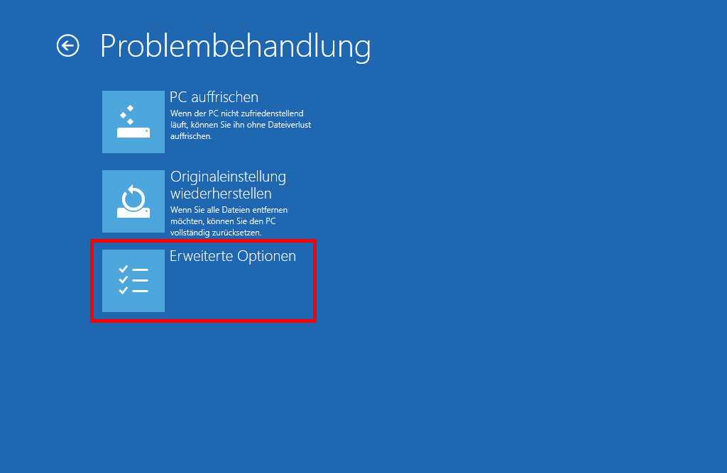 Windows 8 Systemwiederherstellung: Problembehandlung mit Optionen