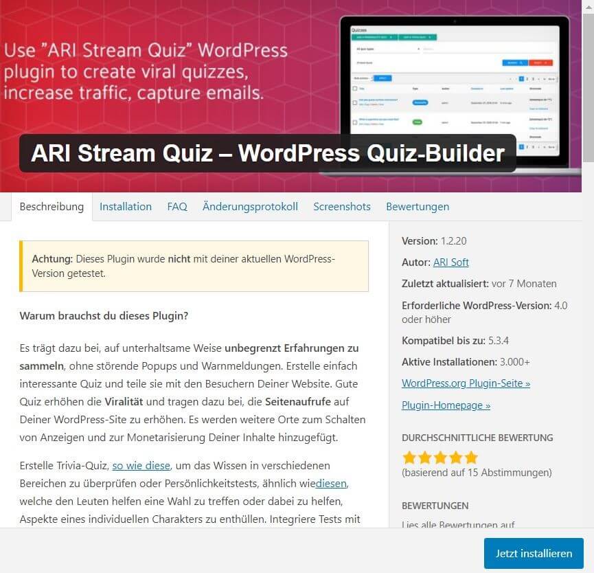 WordPress-Quiz-Plug-in: ARI Stream Quiz